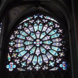 Carcassonne basilica newer rose window